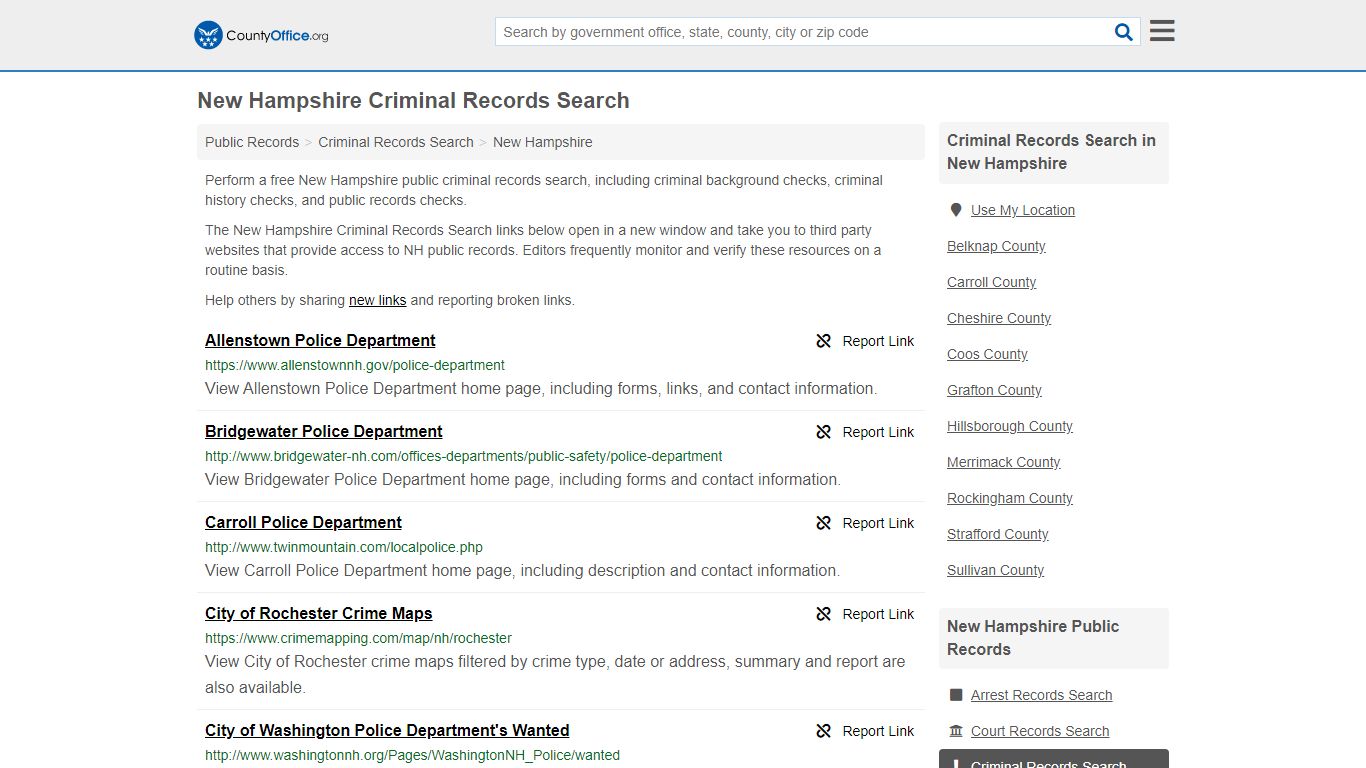 Criminal Records Search - New Hampshire (Arrests, Jails ...