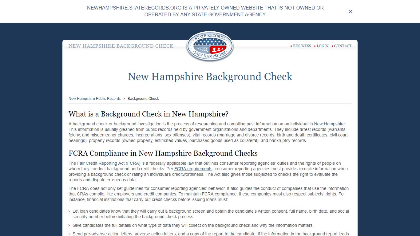 New Hampshire Background Check | StateRecords.org